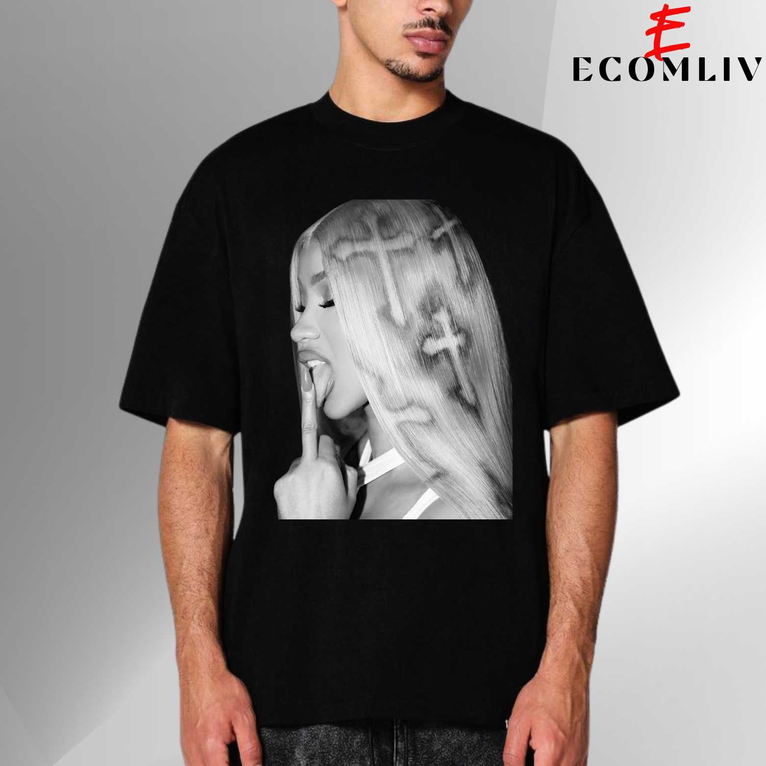 Cardi B Face T-Shirt, Unisex Rapper Graphic Tee